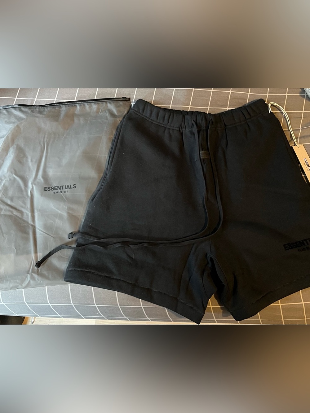 Fear of God Kids Black Drawstring Sweat Shorts